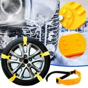 Donemore Universal Thickened Winter Snow Chains, 4Pcs Adjustable Tire Chains for Car,Pickup,Trucks,SUV Anti-slip Snow Tire Chains Universal Tire Chains for Tires Winter Driving in Emergency Traction
